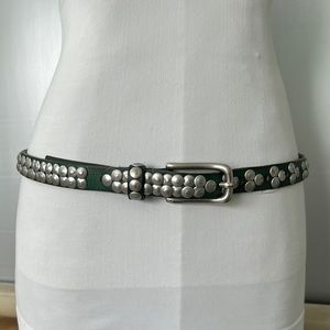 Liebeskind Berlin aqua green belt 37”total length studded punk metal rock grunge